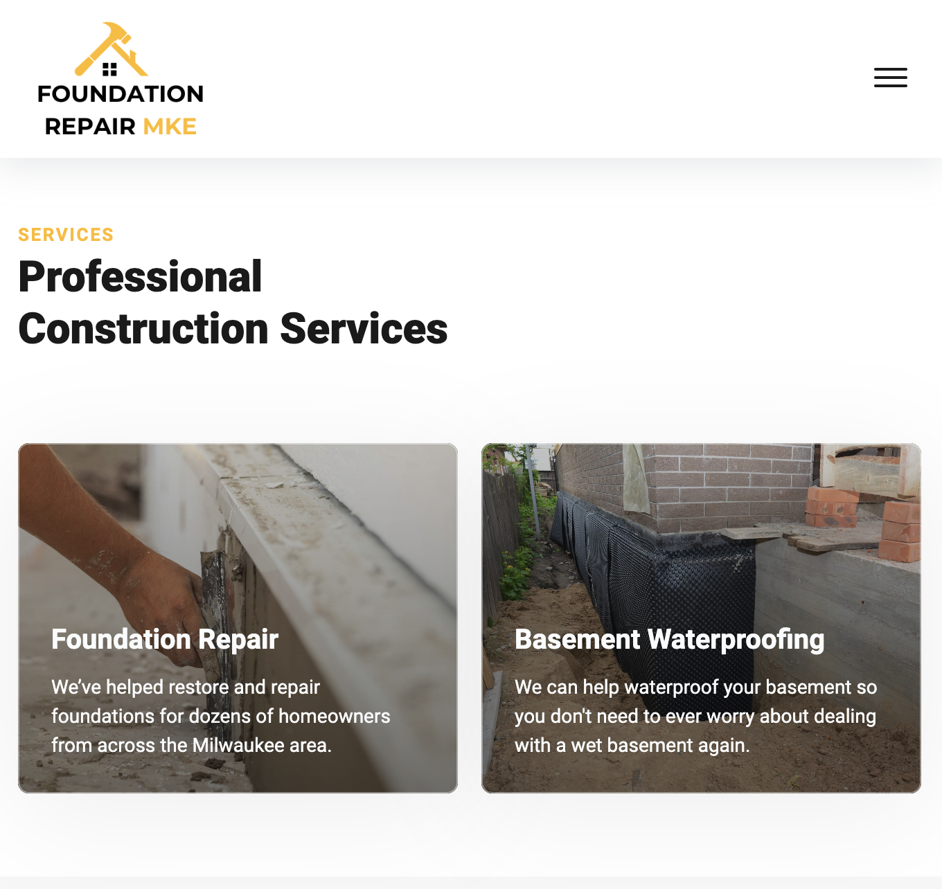 foundation repair website design